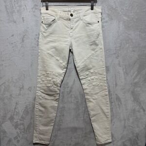 Current Elliott The Moto Ankle Skinny Jeans Dove Off White Size 30 1506-0465